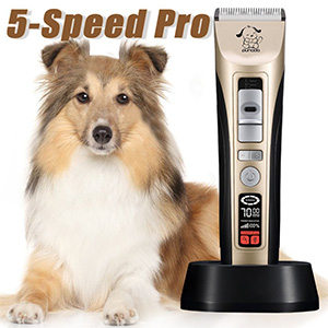 10. Professional 5-Speed Pet Grooming Clippers 
